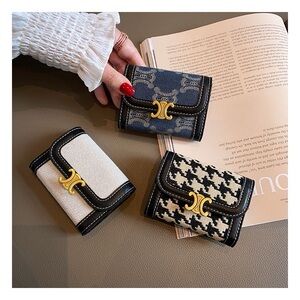Elegant Women's Wallet Set - Black, White, Blue. Option
